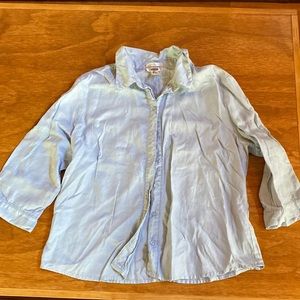 Linen three quarter sleeve button up blouse, Old Navy XL